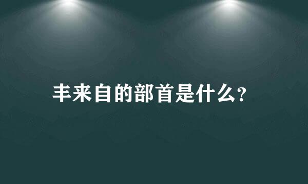 丰来自的部首是什么？