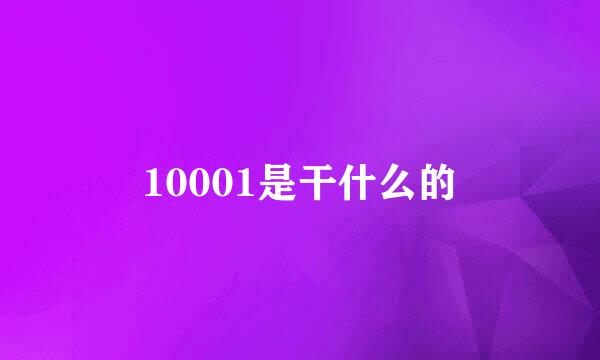 10001是干什么的