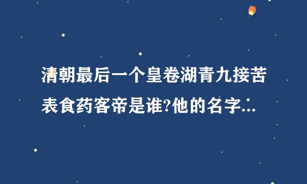 清朝最后一个皇卷湖青九接苦表食药客帝是谁?他的名字怎么读？