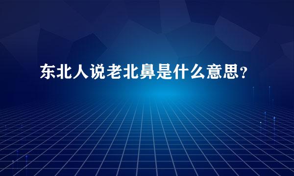 东北人说老北鼻是什么意思？