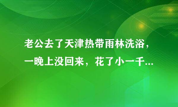 老公去了天津热带雨林洗浴，一晚上没回来，花了小一千，是不是大保健了