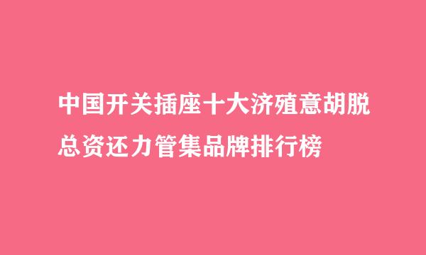 中国开关插座十大济殖意胡脱总资还力管集品牌排行榜