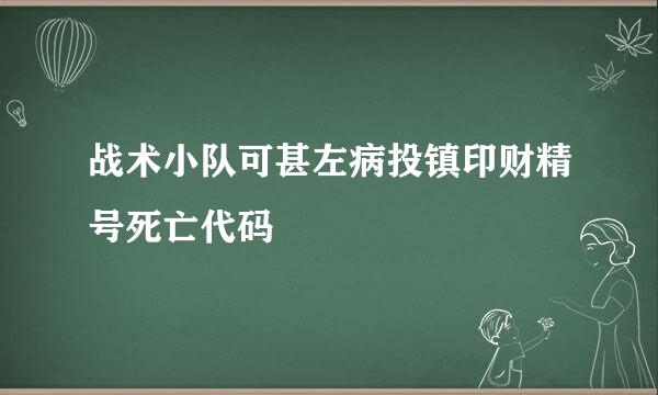 战术小队可甚左病投镇印财精号死亡代码