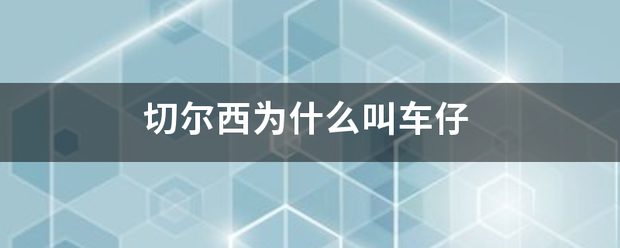 切尔西为什么叫车仔