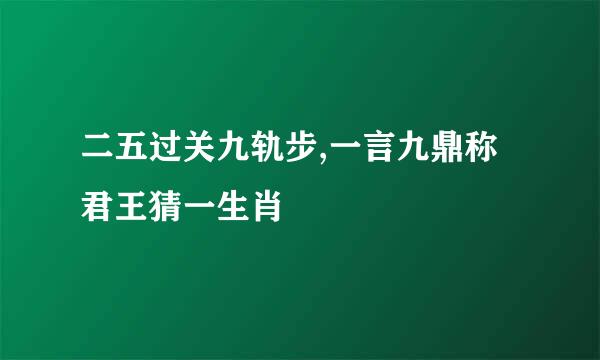 二五过关九轨步,一言九鼎称君王猜一生肖