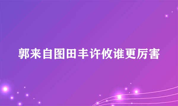 郭来自图田丰许攸谁更厉害