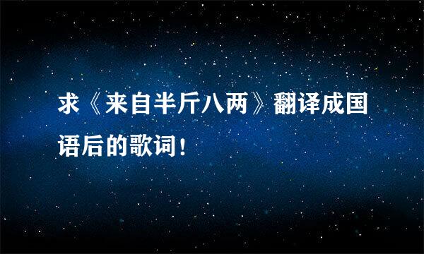 求《来自半斤八两》翻译成国语后的歌词！