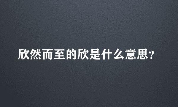 欣然而至的欣是什么意思？