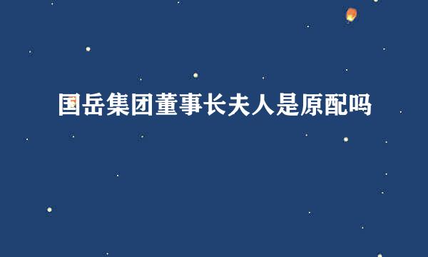 国岳集团董事长夫人是原配吗