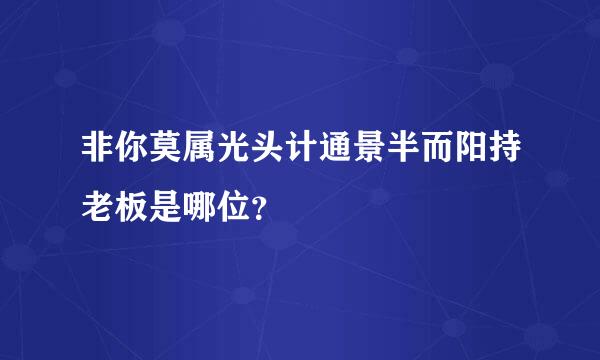 非你莫属光头计通景半而阳持老板是哪位？