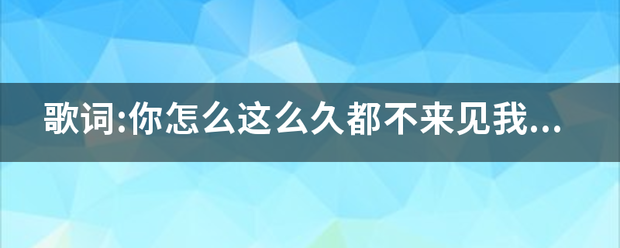 歌词:买肉城坚字地判你怎么这么久都不来见我一次，是什么歌曲？