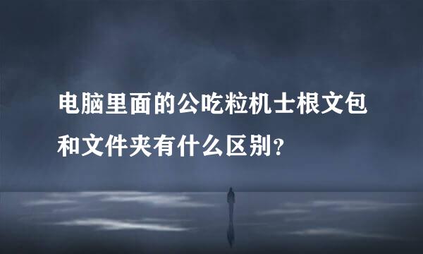 电脑里面的公吃粒机士根文包和文件夹有什么区别？