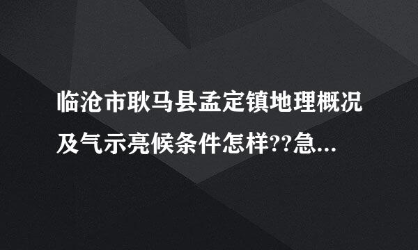 临沧市耿马县孟定镇地理概况及气示亮候条件怎样??急需.望了解者予以详细回答!乎对谢谢