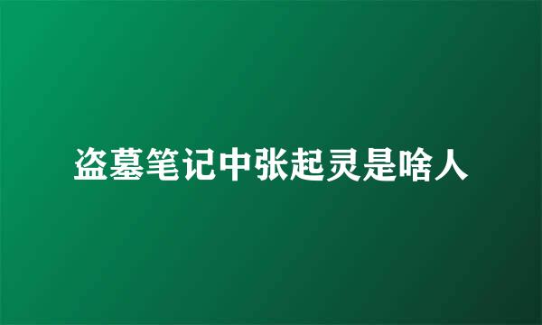 盗墓笔记中张起灵是啥人