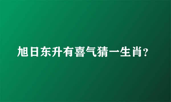 旭日东升有喜气猜一生肖？