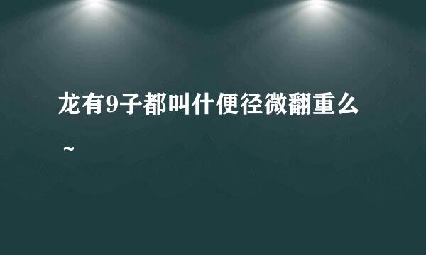 龙有9子都叫什便径微翻重么～