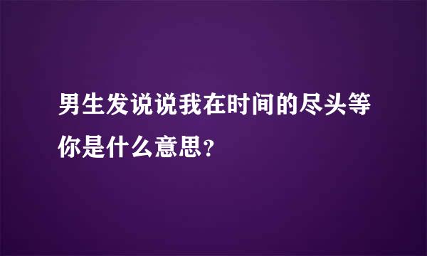 男生发说说我在时间的尽头等你是什么意思？