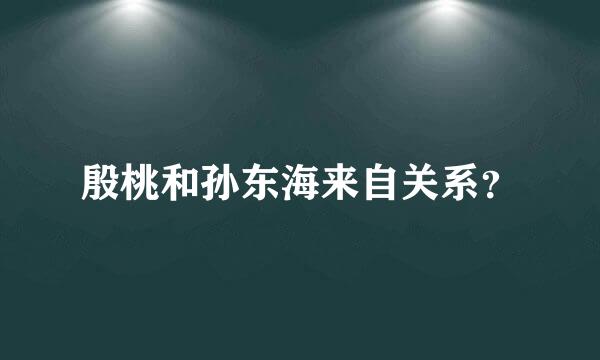 殷桃和孙东海来自关系？