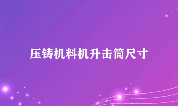 压铸机料机升击筒尺寸