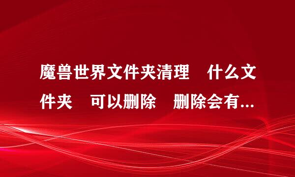 魔兽世界文件夹清理 什么文件夹 可以删除 删除会有什么影响 求详细解答 谢谢