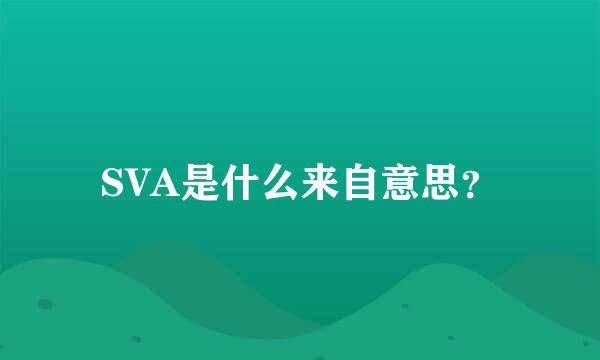 SVA是什么来自意思？