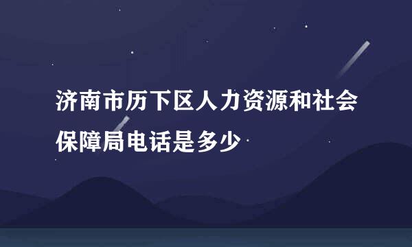 济南市历下区人力资源和社会保障局电话是多少