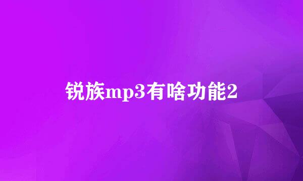 锐族mp3有啥功能2