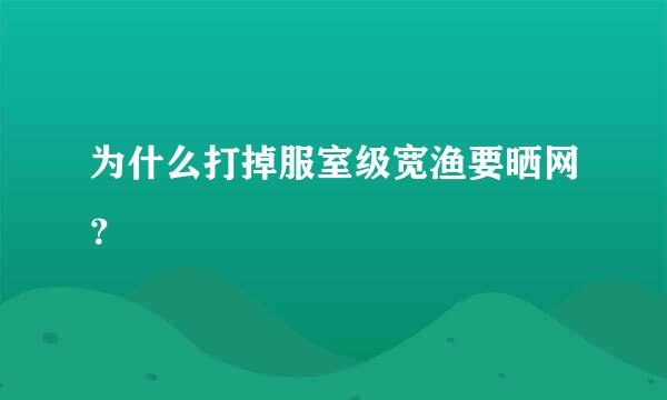 为什么打掉服室级宽渔要晒网？