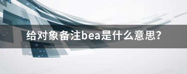 给对象备注bea是什么意思？