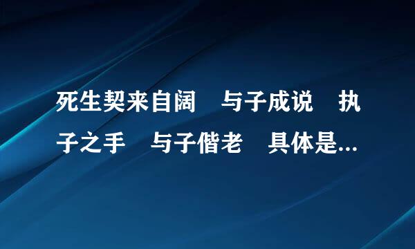 死生契来自阔 与子成说 执子之手 与子偕老 具体是什么意思？