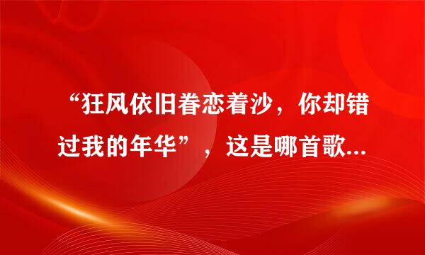 “狂风依旧眷恋着沙，你却错过我的年华”，这是哪首歌的歌词?