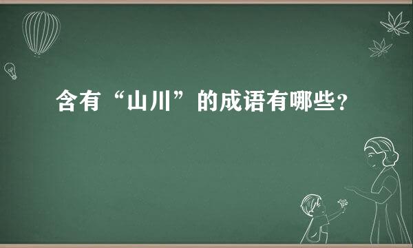 含有“山川”的成语有哪些？