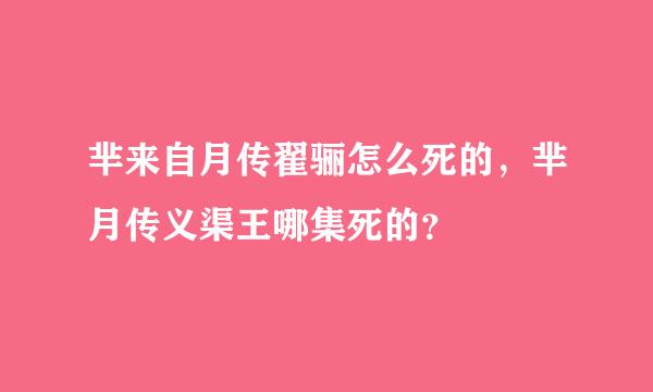 芈来自月传翟骊怎么死的，芈月传义渠王哪集死的？