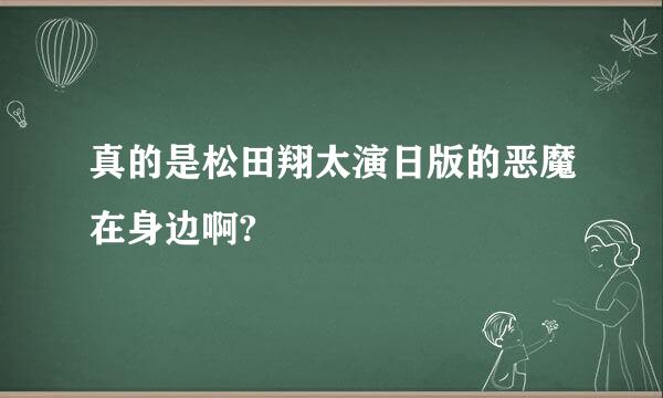 真的是松田翔太演日版的恶魔在身边啊?