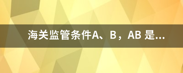 海关监管条件A、B，AB