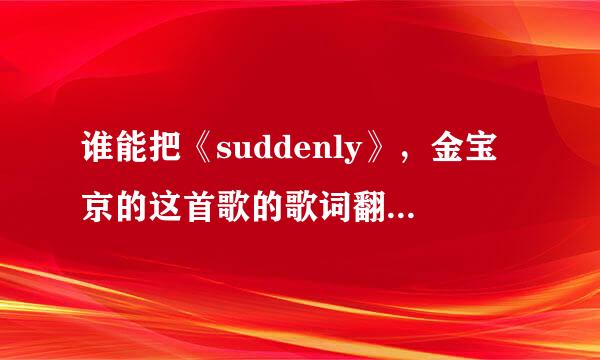 谁能把《suddenly》，金宝京的这首歌的歌词翻译一下？