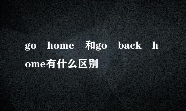 go home 和go back home有什么区别