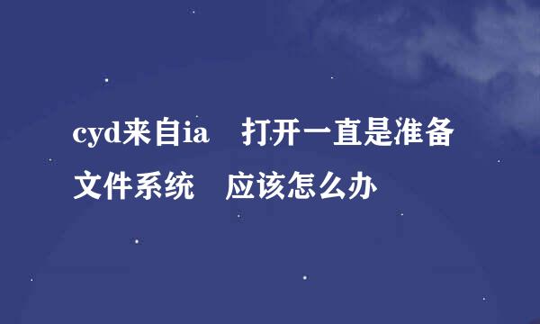 cyd来自ia 打开一直是准备文件系统 应该怎么办