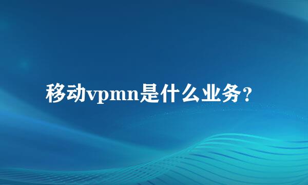 移动vpmn是什么业务？