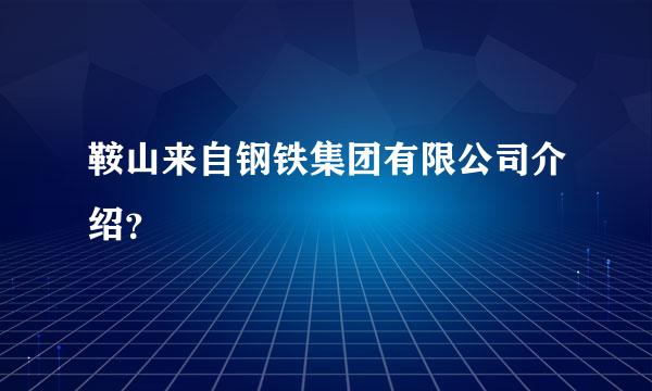 鞍山来自钢铁集团有限公司介绍？