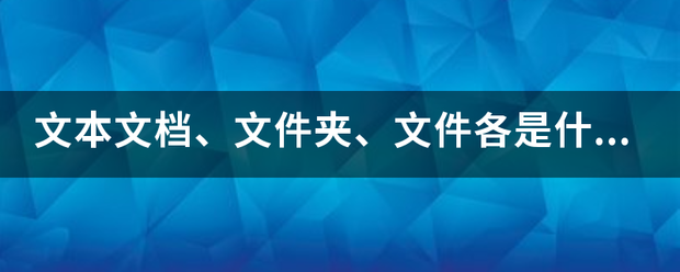 文本文档、文件夹、文件各是什么意思？