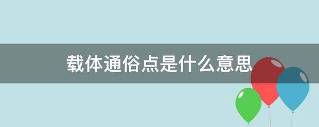 载体通俗点是什么意思