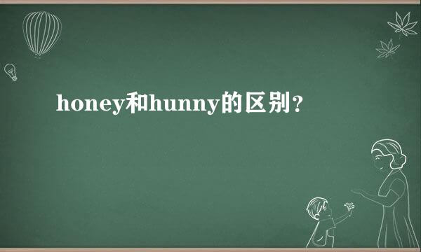 honey和hunny的区别？