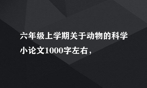 六年级上学期关于动物的科学小论文1000字左右，