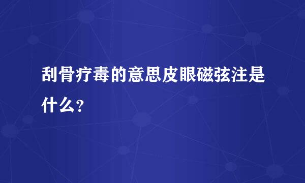 刮骨疗毒的意思皮眼磁弦注是什么？