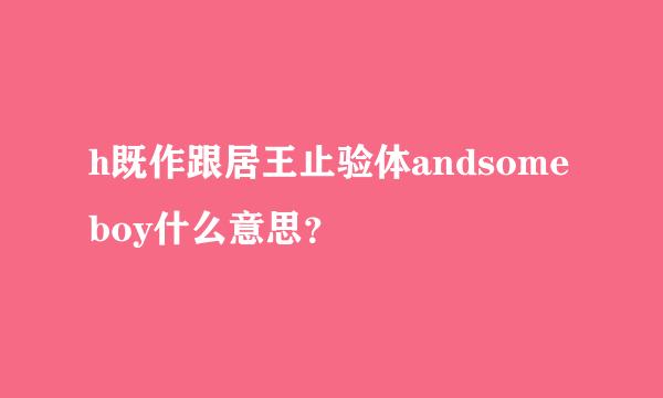 h既作跟居王止验体andsomeboy什么意思？