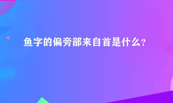 鱼字的偏旁部来自首是什么？