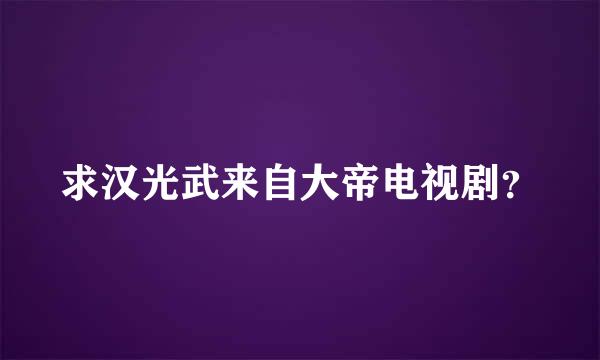 求汉光武来自大帝电视剧？