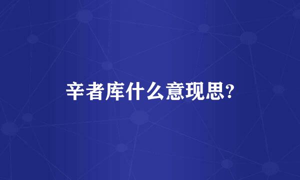 辛者库什么意现思?