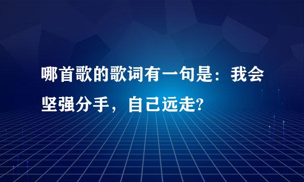 哪首歌的歌词有一句是：我会坚强分手，自己远走?